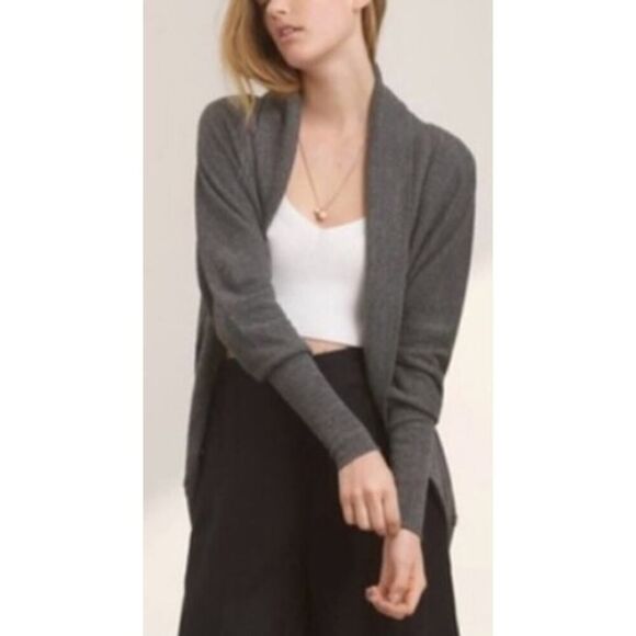 Aritzia Wilfred “Diderot” Dark Gray Cocoon Cardi Sz. S - Picture 1 of 6